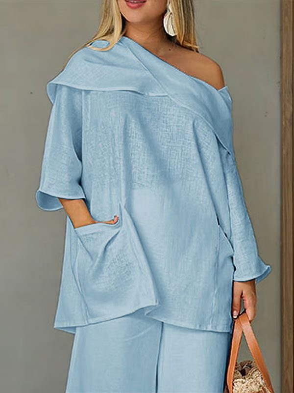 Elegantti epäsäännöllinen kaula-aukko Naisten Top