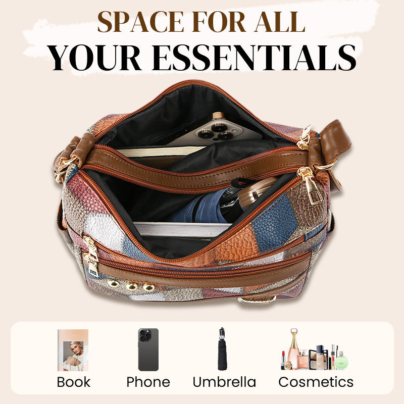 👜Vintage veske med geometrisk mønster og justerbar strop