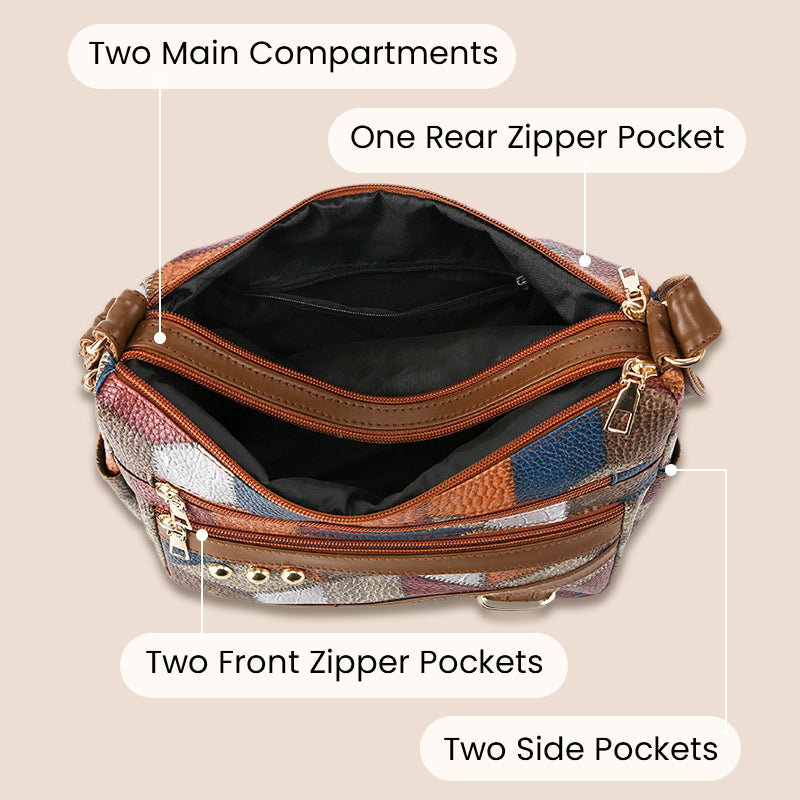 👜Vintage veske med geometrisk mønster og justerbar strop