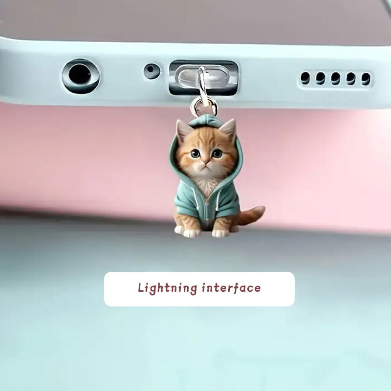 🐾Støvplugg for telefon med kattegenser i akryl🐱