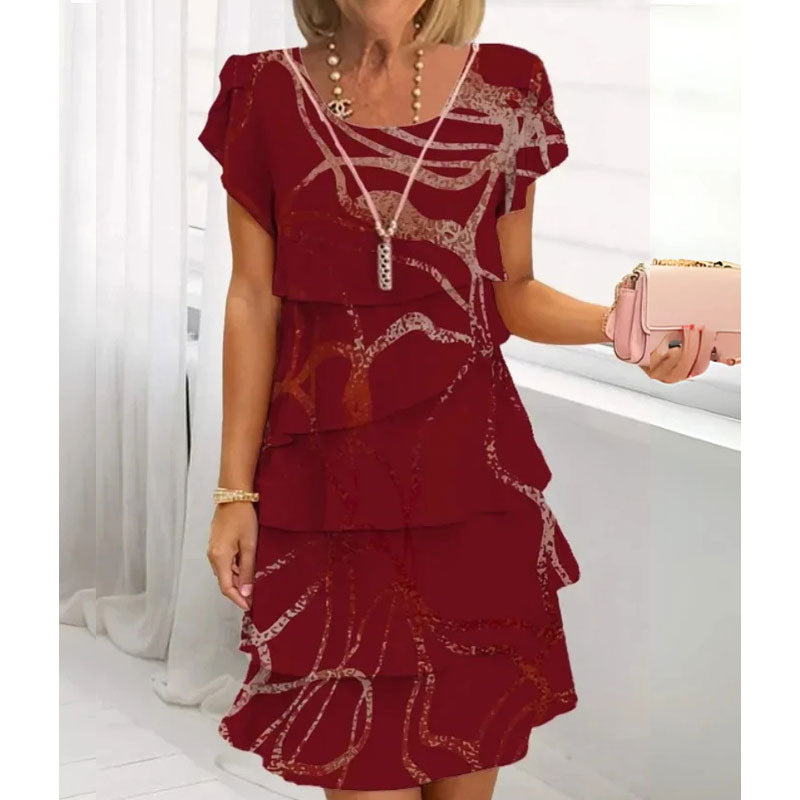 🌸Kevään erikoisuudet🌸 Multi-plant Floral Print Cascade Mekko