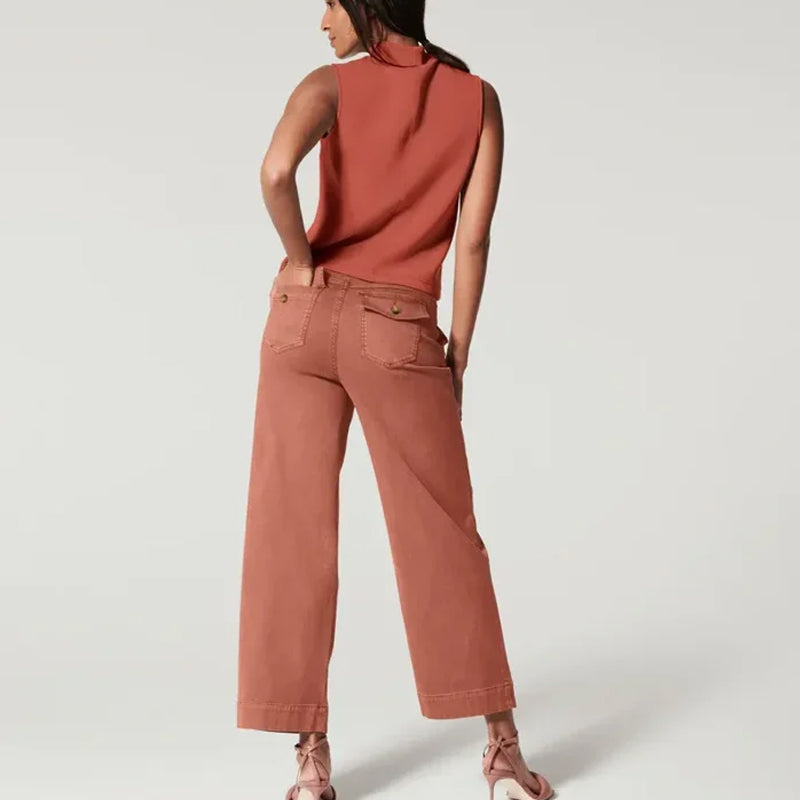 🔥2025 kuuma myynti🔥Stretch Twill leikatut leveälahkeiset housut