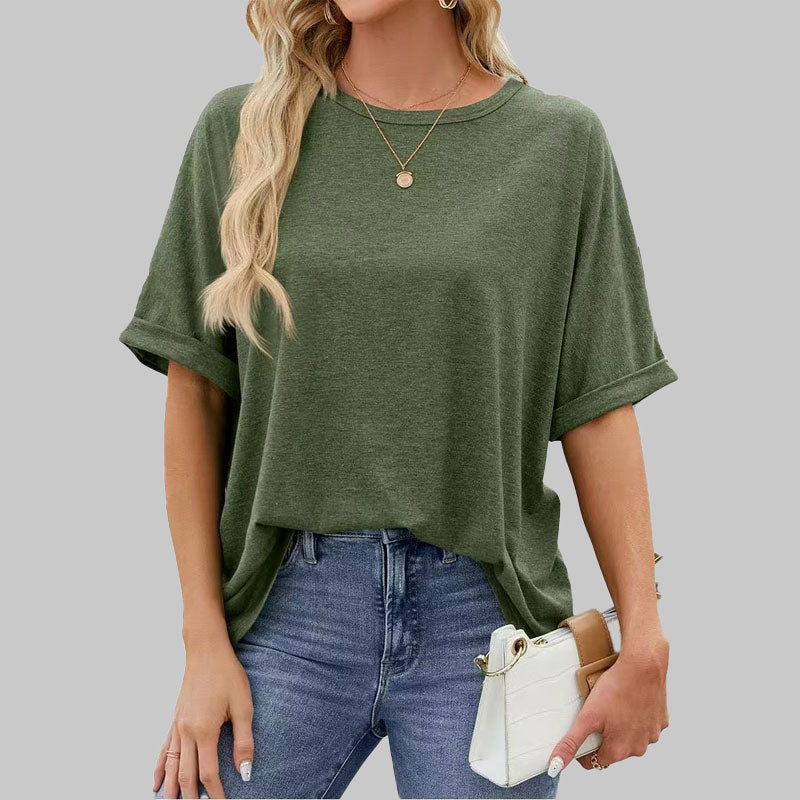Väljä pyöreäkauluksinen pitkähihainen t-paita naisille