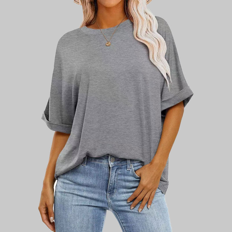 Väljä pyöreäkauluksinen pitkähihainen t-paita naisille