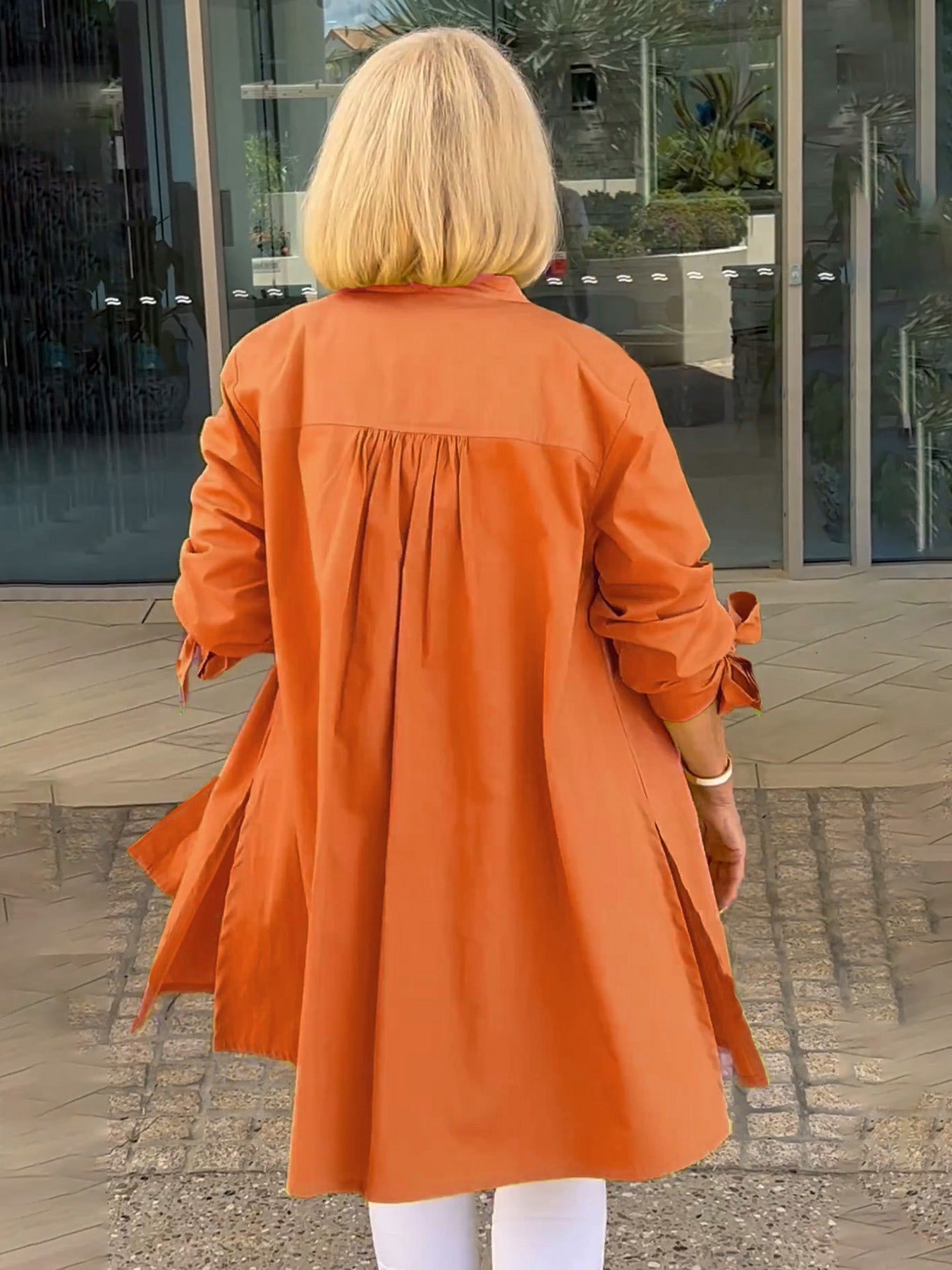 ✨Enkeltradet knappekrage, elegant cardigan i ensfarget langermet design