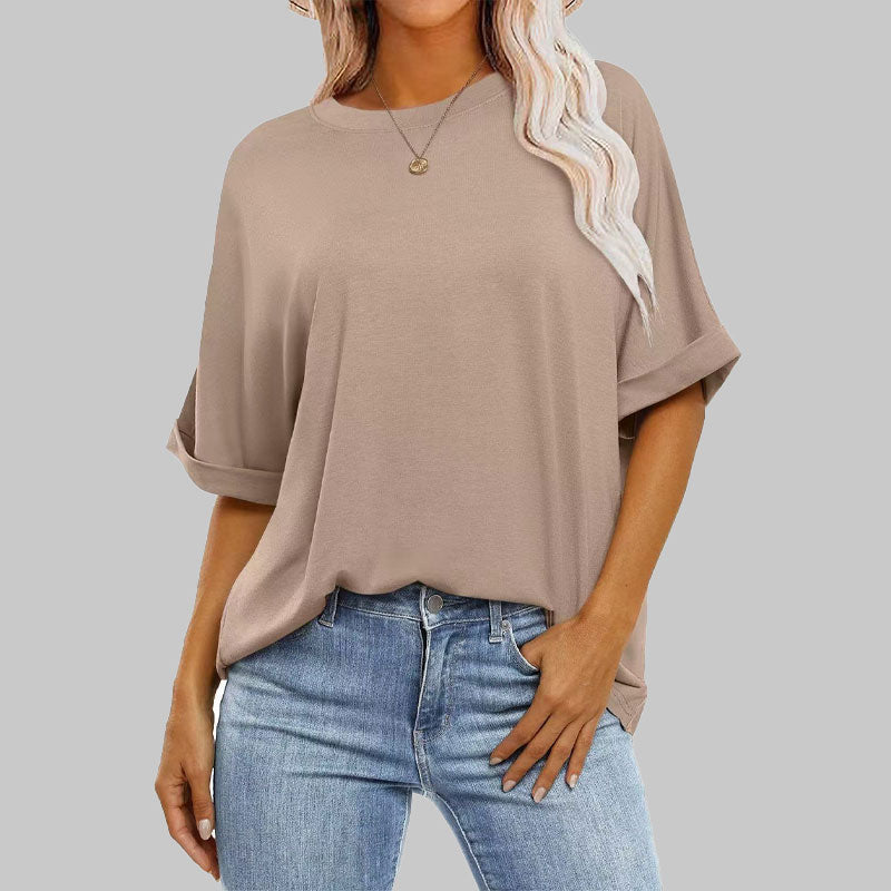 Väljä pyöreäkauluksinen pitkähihainen t-paita naisille