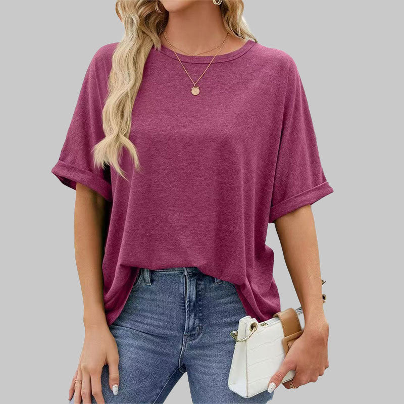 Väljä pyöreäkauluksinen pitkähihainen t-paita naisille