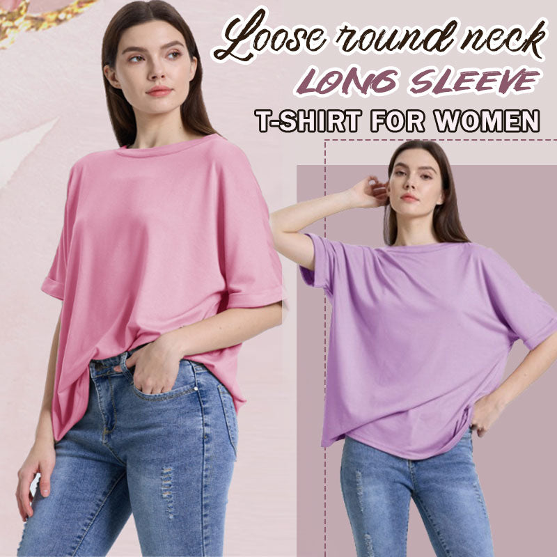 Väljä pyöreäkauluksinen pitkähihainen t-paita naisille
