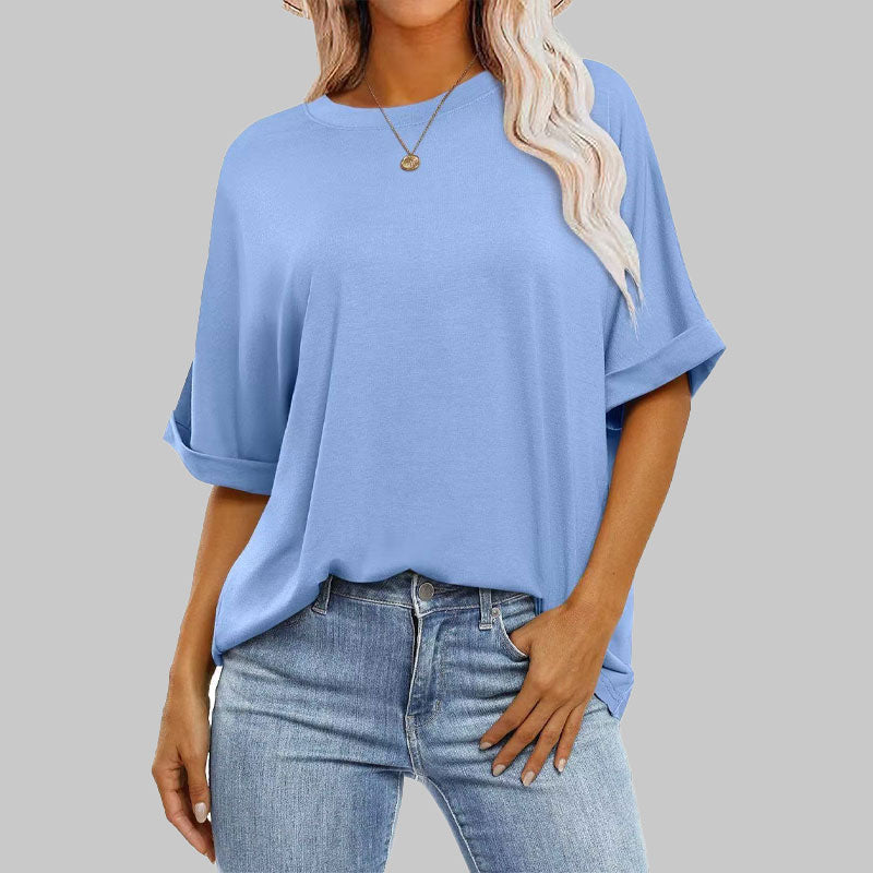 Väljä pyöreäkauluksinen pitkähihainen t-paita naisille