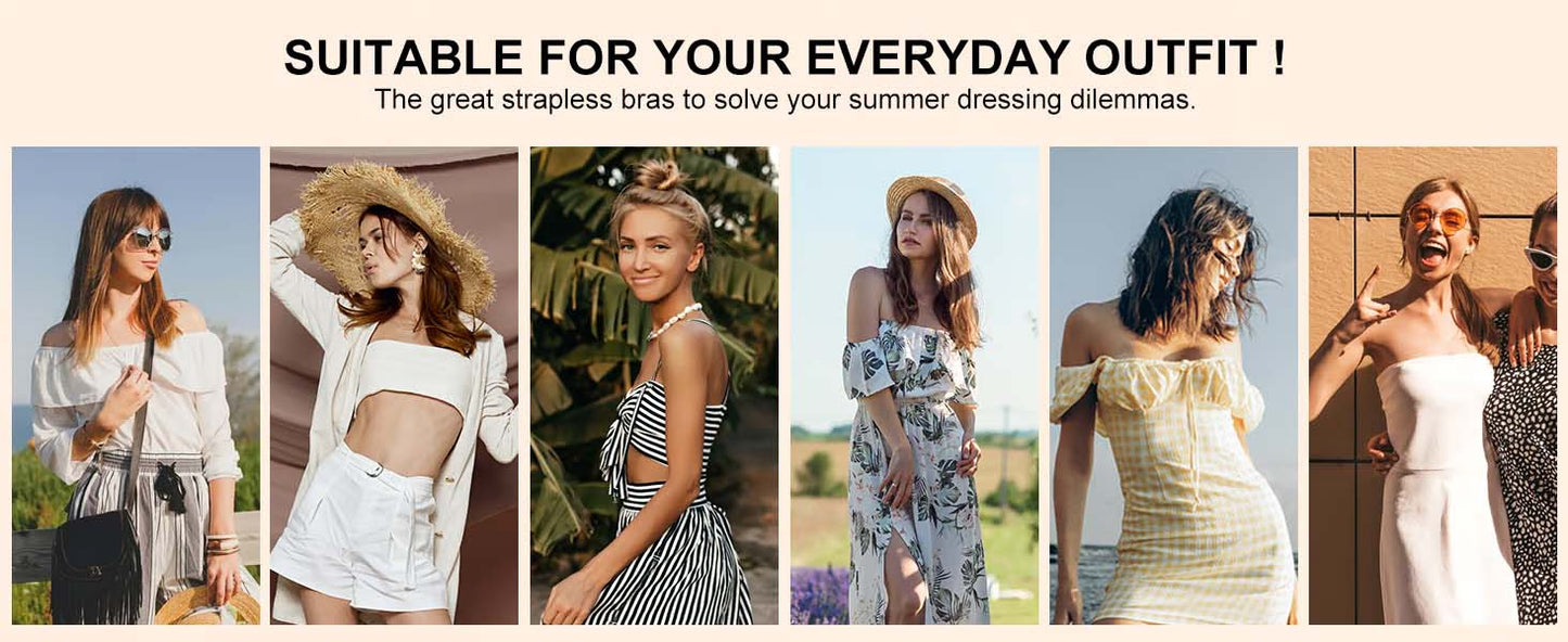 ⏰Ukentlig spesialsalg: Kjøp 2 få 1 grati❤️Sømløs stroppeløs bandeau-BH med lukking foran