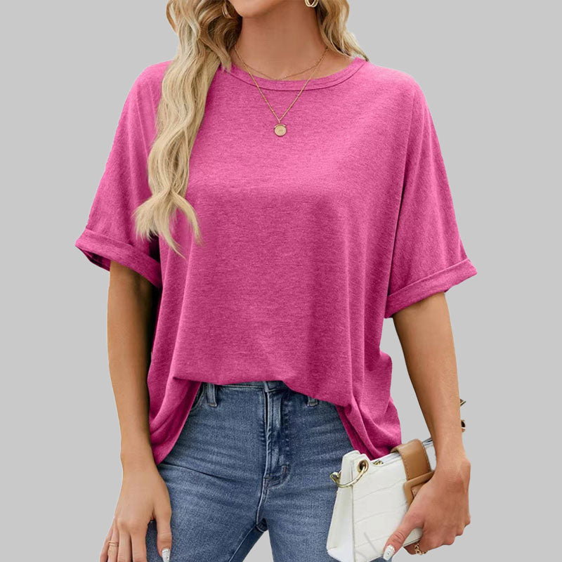 Väljä pyöreäkauluksinen pitkähihainen t-paita naisille