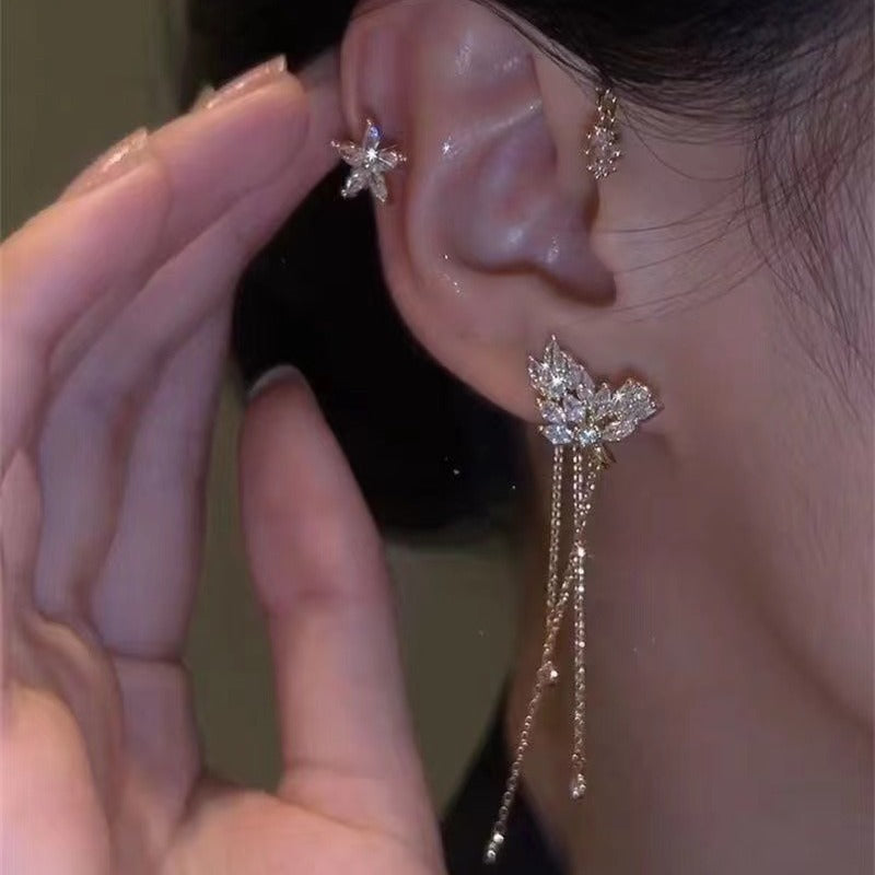 ✨🦋 Zirkonia øreringer med sommerfuglpo💖✨