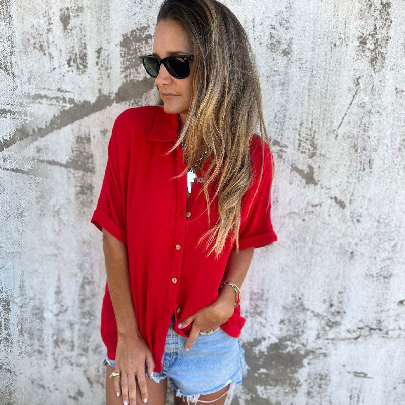 🌸Kevään erikoisuudet💐 Naisten rento yksivärinen löysä paita