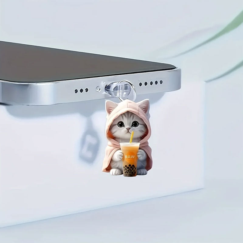 🐾Støvplugg for telefon med kattegenser i akryl🐱