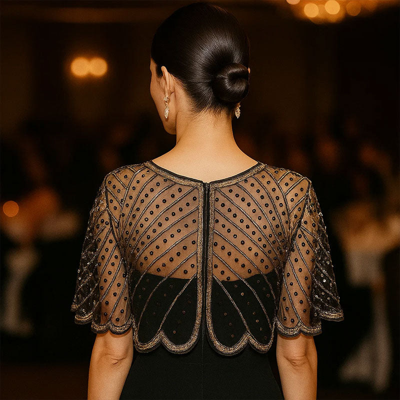 🔥2025 Ny ankomst✨Festlig sjal med blonder og paljetter