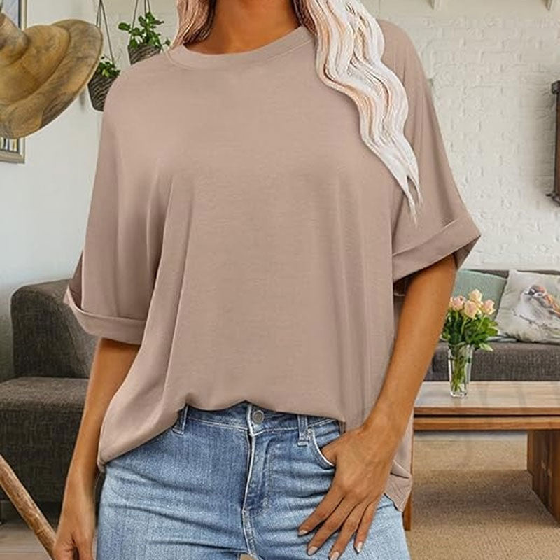 Väljä pyöreäkauluksinen pitkähihainen t-paita naisille