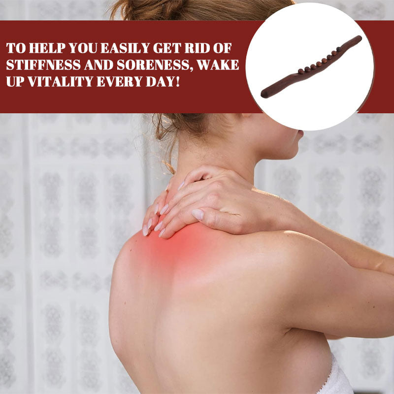 🎁Pyökkipuinen hierontakeppi | Kaksinkertainen rivi palloja vatsan hierontaan ja meridiaanien avaamiseen