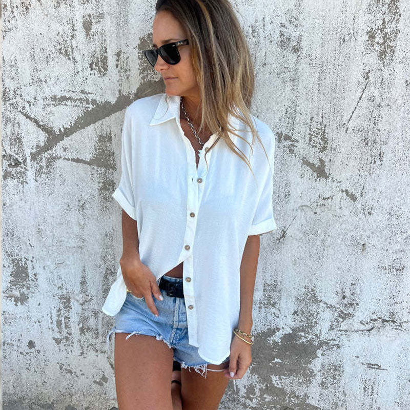 🌸Kevään erikoisuudet💐 Naisten rento yksivärinen löysä paita