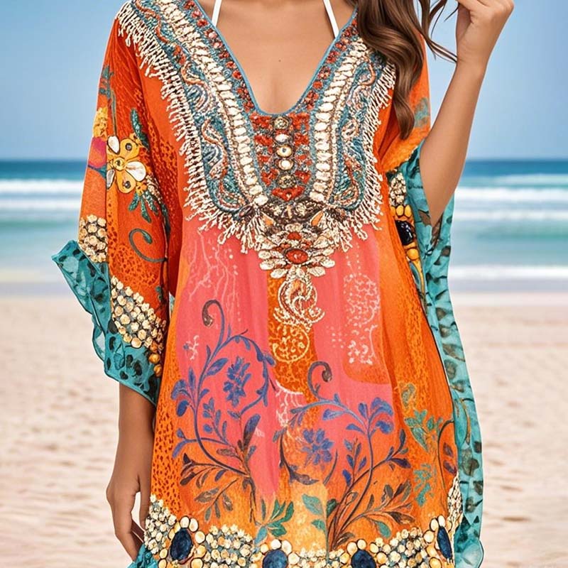 👗Naisten löysä V-aukkoinen epäsymmetrinen mekko