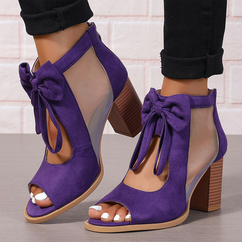 🎀Naisten suuret rusettikorkoiset sandaalit, joissa paksu korko