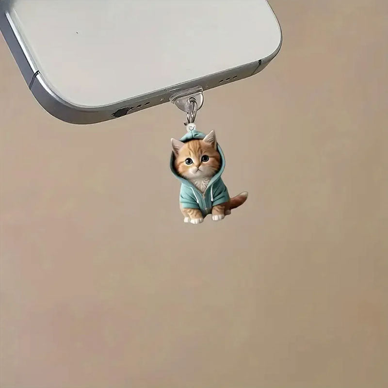 🐾Støvplugg for telefon med kattegenser i akryl🐱
