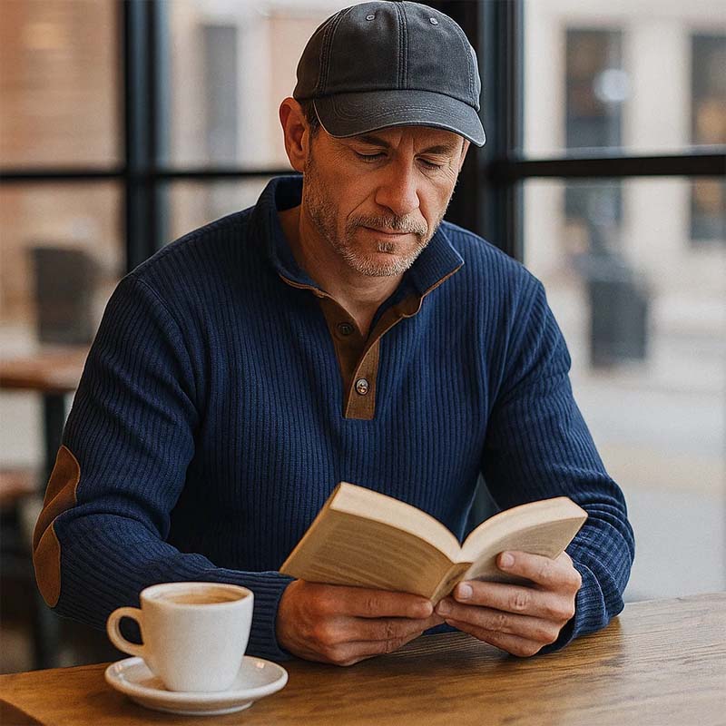 👔Corduroy-herrebluse med stående krage