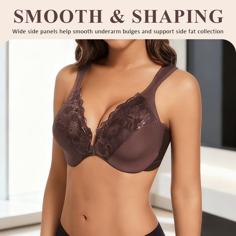 🎀Førjulsalg: 47 % rabatt💕Blonder Push-Up BH med spenne foran