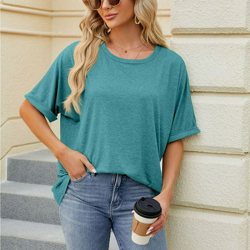 Väljä pyöreäkauluksinen pitkähihainen t-paita naisille