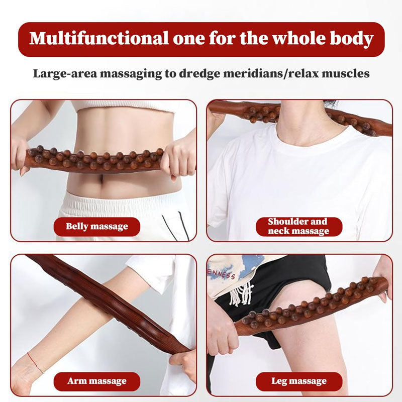 🎁Pyökkipuinen hierontakeppi | Kaksinkertainen rivi palloja vatsan hierontaan ja meridiaanien avaamiseen