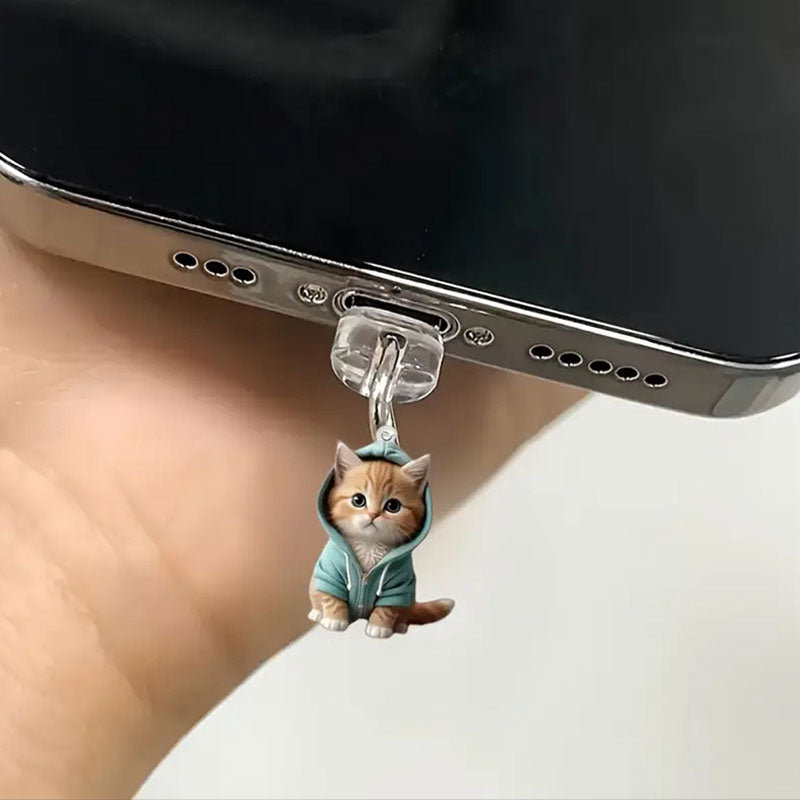 🐾Støvplugg for telefon med kattegenser i akryl🐱