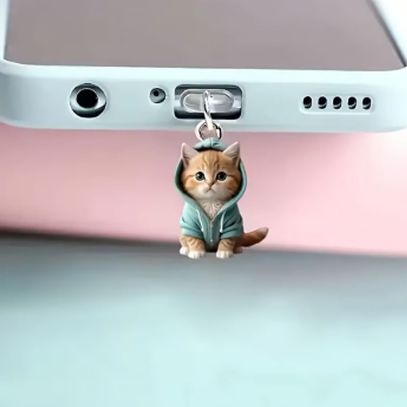 🐾Støvplugg for telefon med kattegenser i akryl🐱