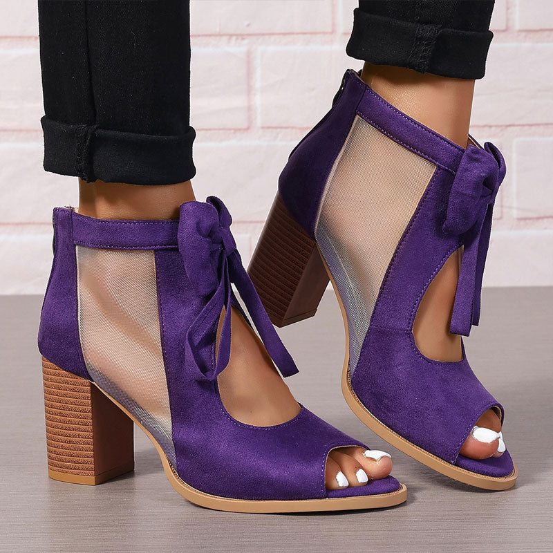 🎀Naisten suuret rusettikorkoiset sandaalit, joissa paksu korko