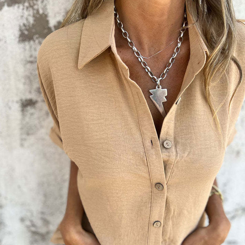 🌸Kevään erikoisuudet💐 Naisten rento yksivärinen löysä paita