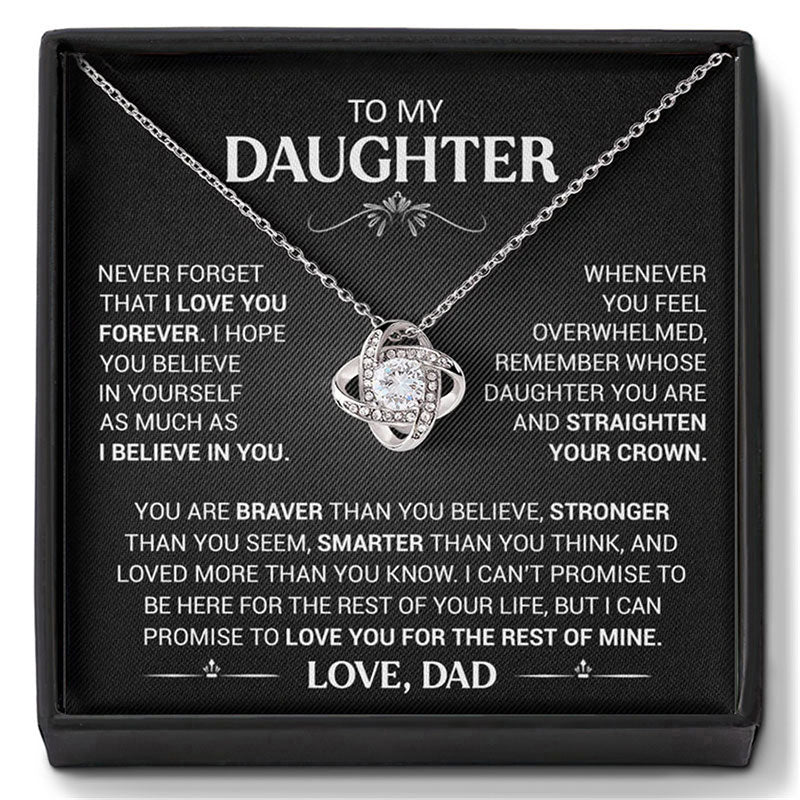 👪Til min datter – Halskjede «Kjærlighetens hjerte🍀