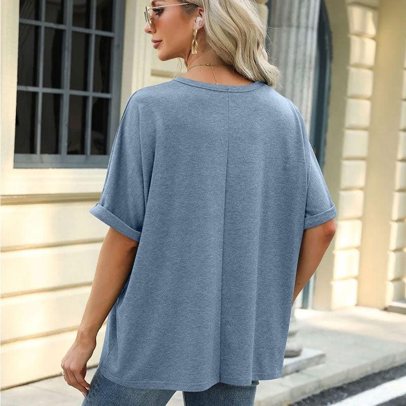 Väljä pyöreäkauluksinen pitkähihainen t-paita naisille