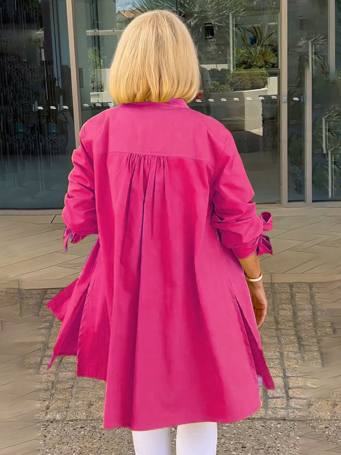 ✨Enkeltradet knappekrage, elegant cardigan i ensfarget langermet design