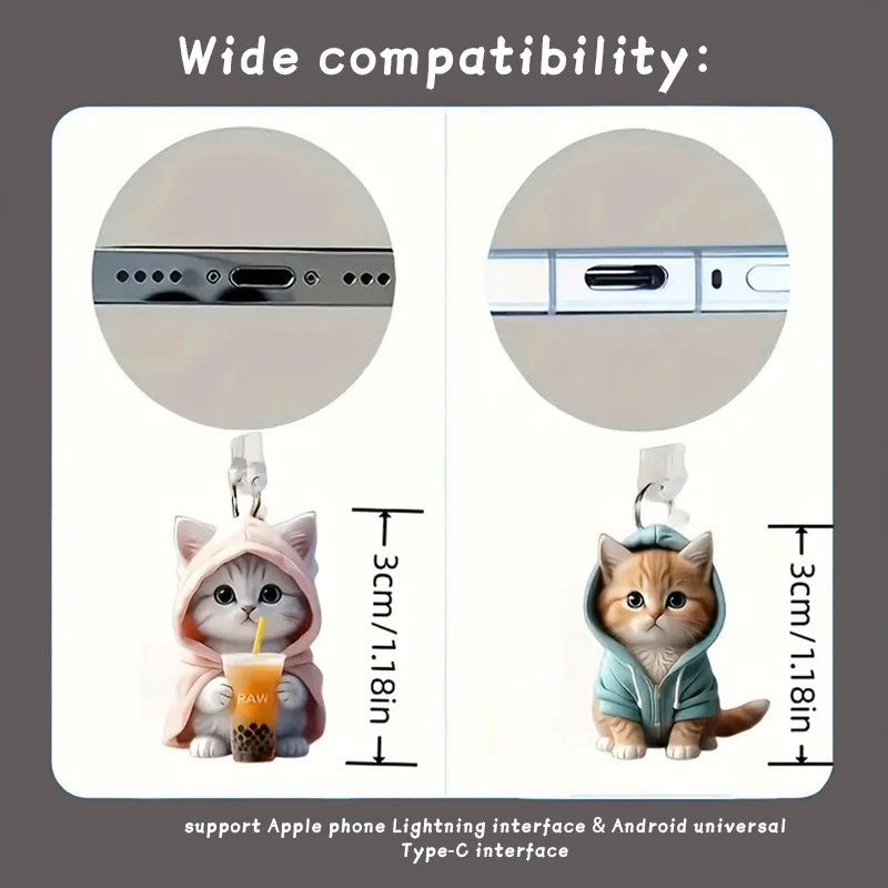 🐾Støvplugg for telefon med kattegenser i akryl🐱