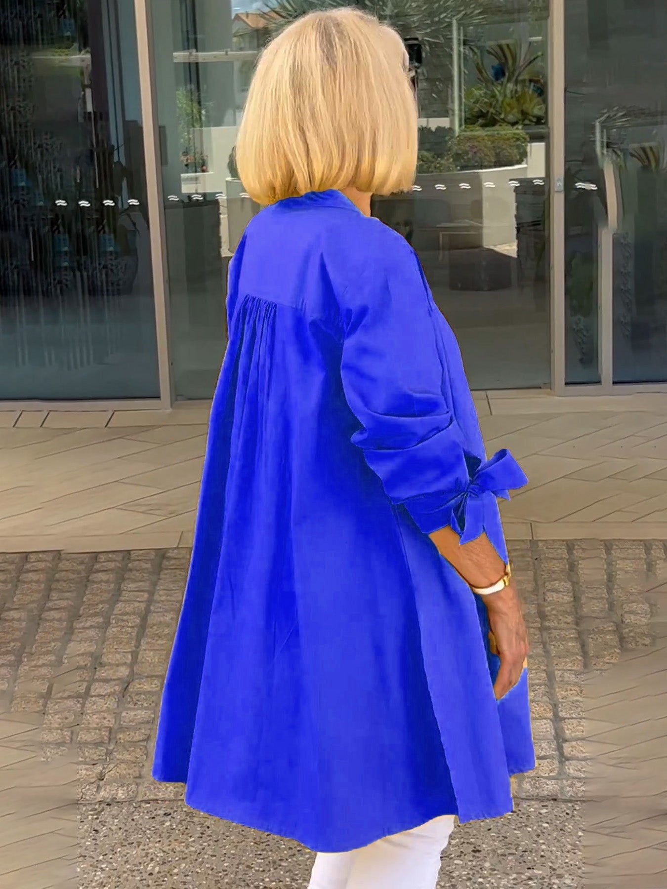 ✨Enkeltradet knappekrage, elegant cardigan i ensfarget langermet design