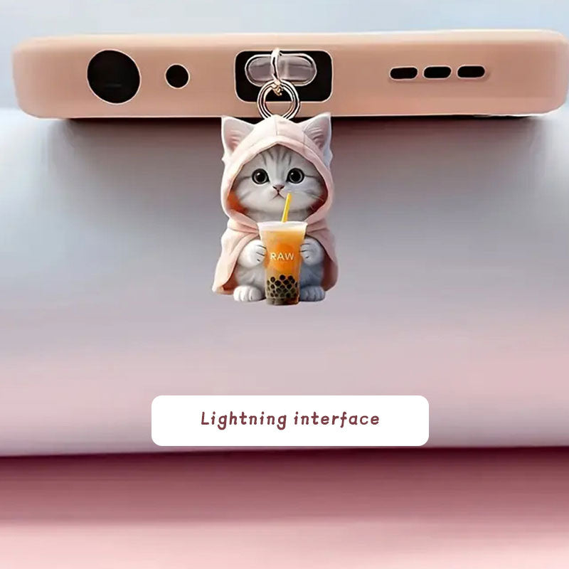 🐾Støvplugg for telefon med kattegenser i akryl🐱
