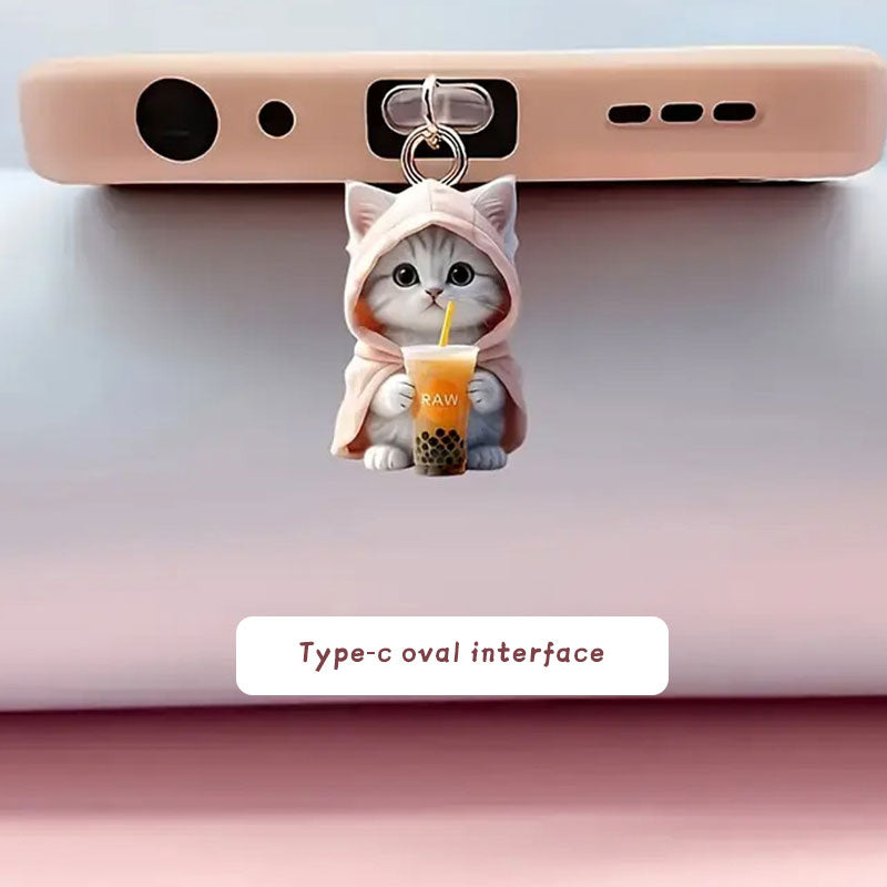 🐾Støvplugg for telefon med kattegenser i akryl🐱